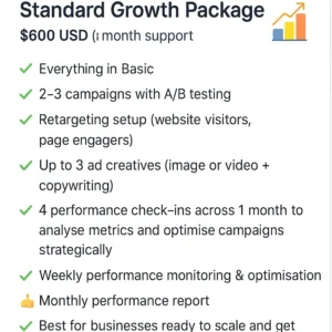 Facebook ads Standard Growth Package